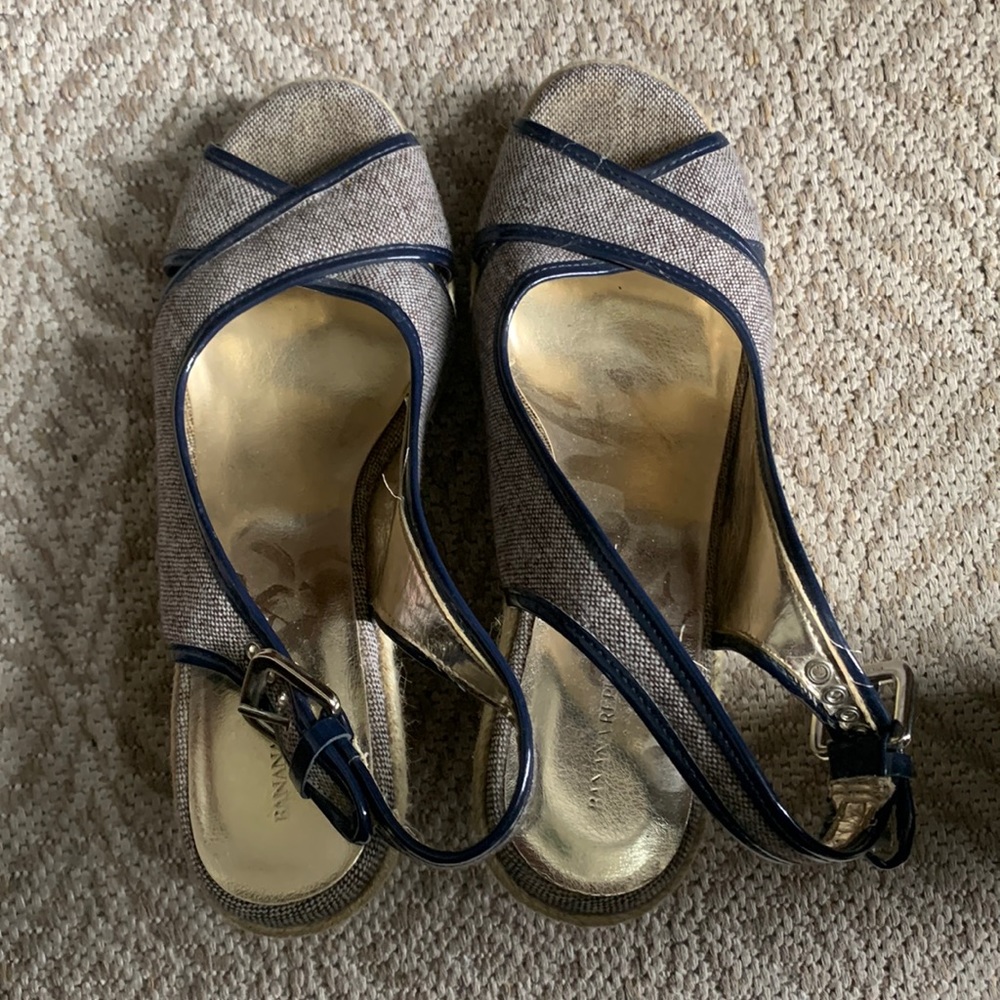 Banana Republic navy blue wedge sandals size 9